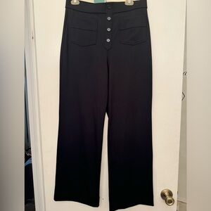 Halara black faux button work pants. Size large. Perfect stretch